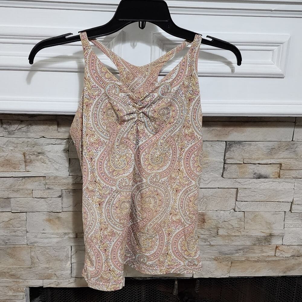 PRANA & Athleta paisley retro vibe active‎ workout athletic tanks size small